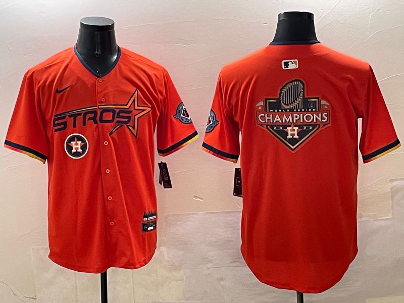 Men Houston Astros Blank Orange Three generations Joint Name 2025 Nike MLB Jersey style 1